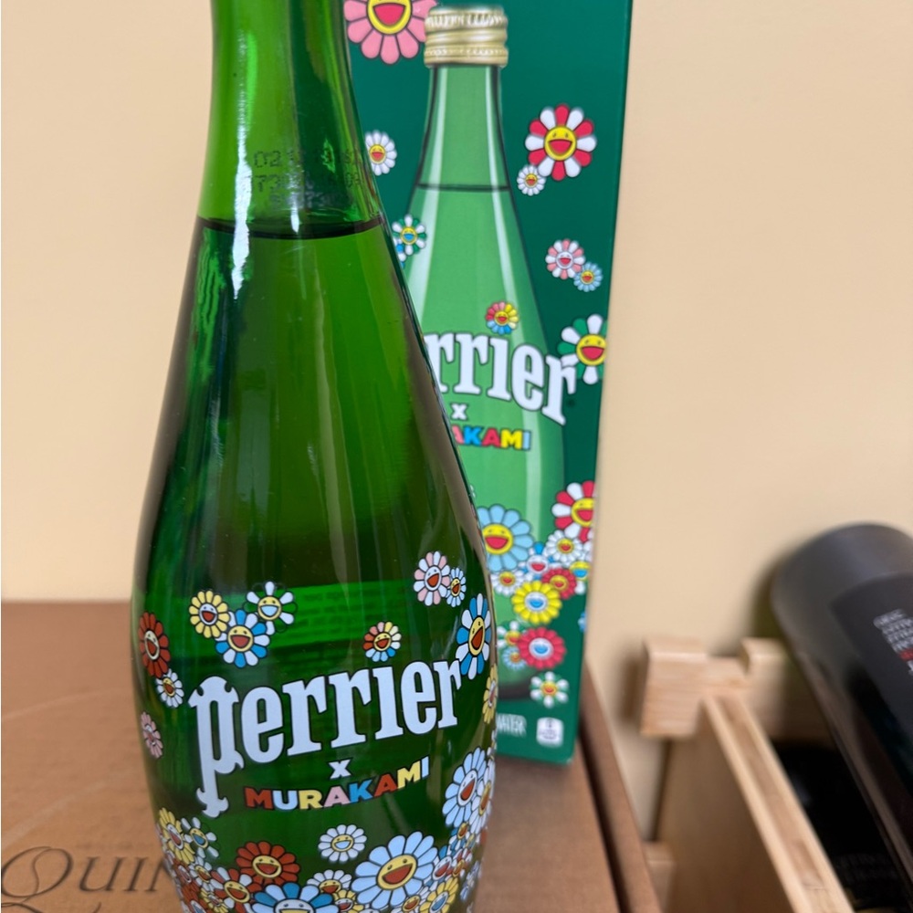 Perrier x Murakami Green Floral Sparkling Water Bottle
